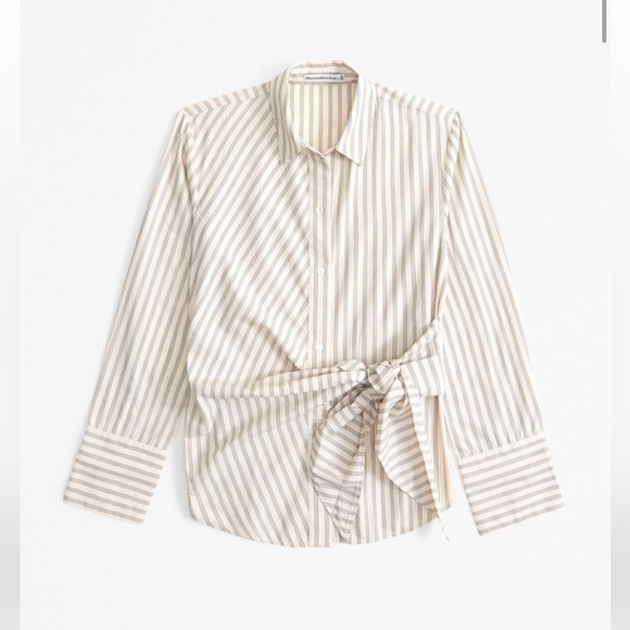 Abercrombie & Fitch Tops - Abercrombie Long Sleeve Relaxed Side-Tie Shirt